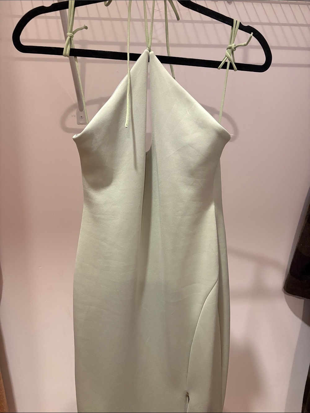 ASOS sage green halter dress